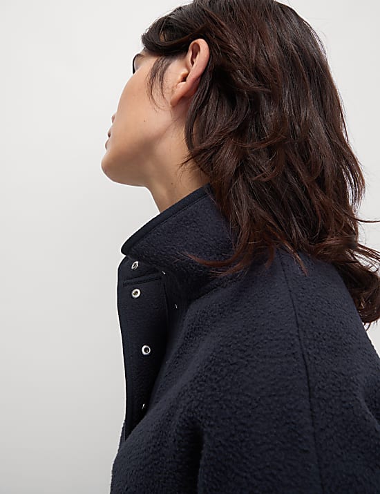 Textured Funnel Neck Sweatshirt