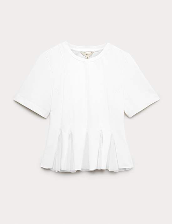 Cotton Rich Crew Neck Top