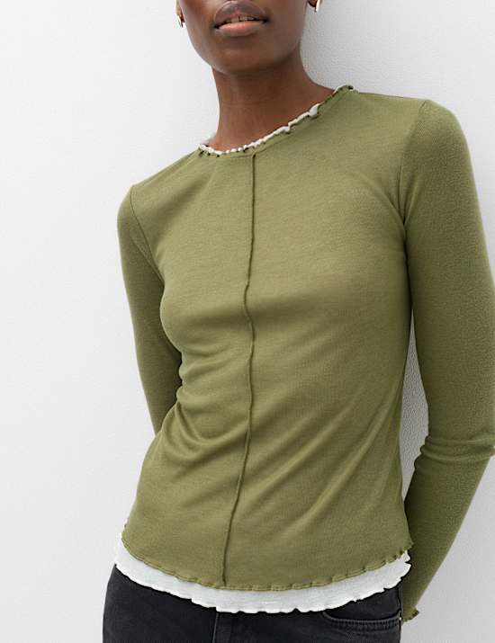 Double Layer Lettuce Hem Top