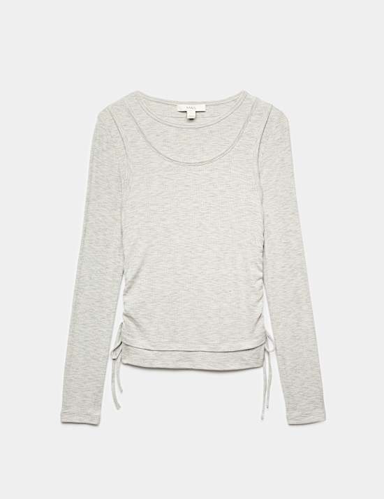 Double Layer Ruched Side Top