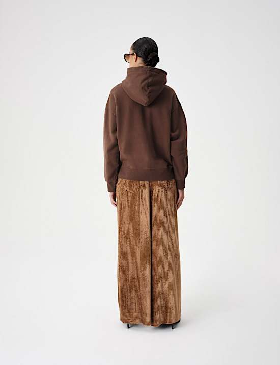 Pure Cotton Relaxed Tie Neck Hoodie