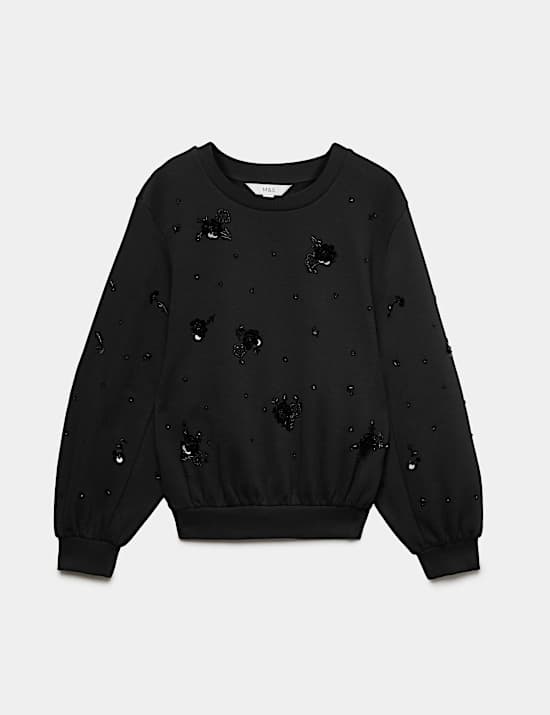 Sudadera de algod&oacute;n con adorno
