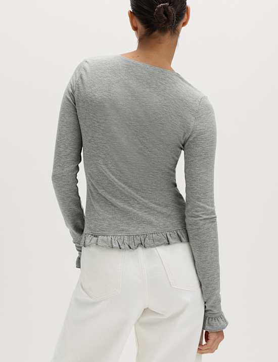 Ruffle Button Through Cardigan