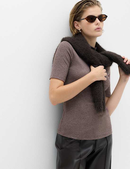 Cosy High Neck Half Sleeve T-Shirt