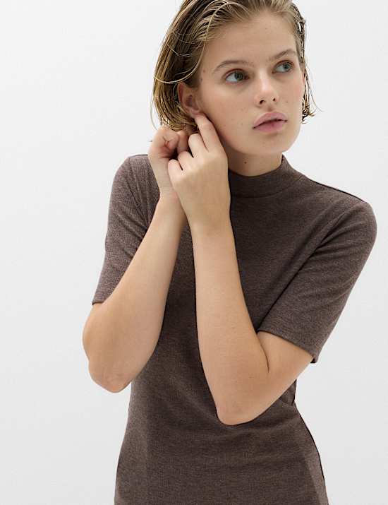 Cosy High Neck Half Sleeve T-Shirt
