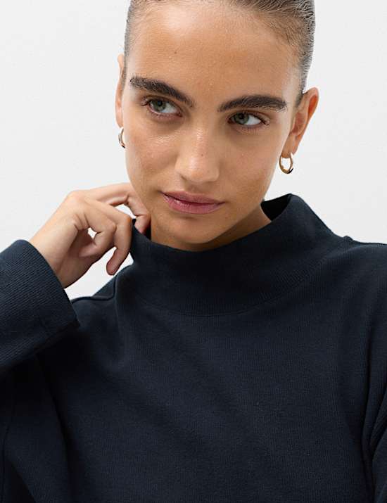 Cotton Rich Cosy Funnel Neck Top
