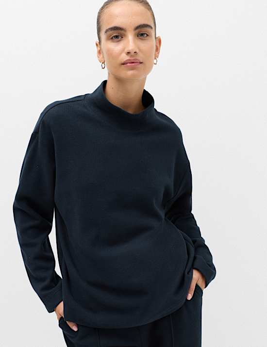 Cotton Rich Cosy Funnel Neck Top