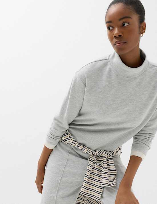 Cotton Rich Cosy Funnel Neck Top