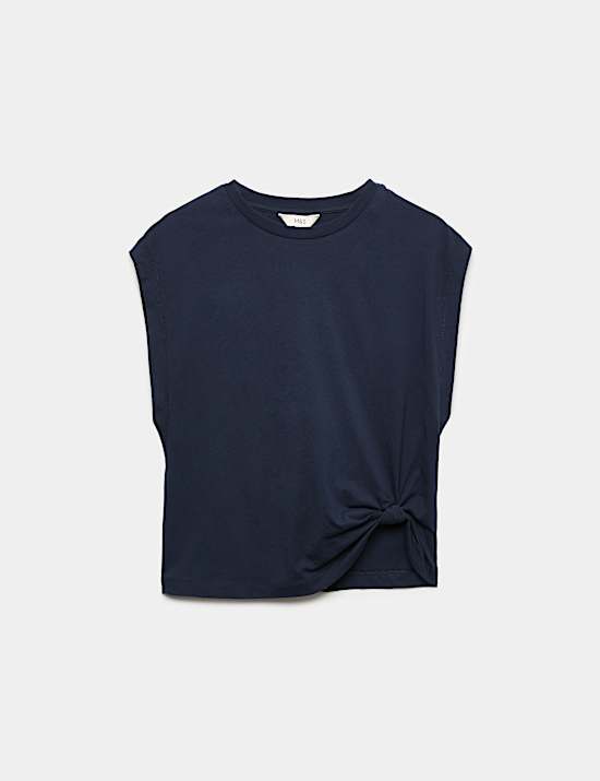 Camiseta 100 % algod&oacute;n con detalle de nudo