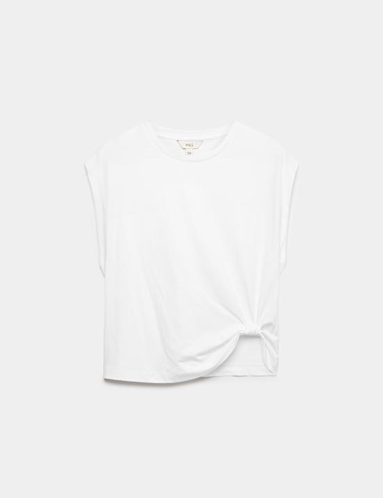 Pure Cotton Knot Detail T-Shirt