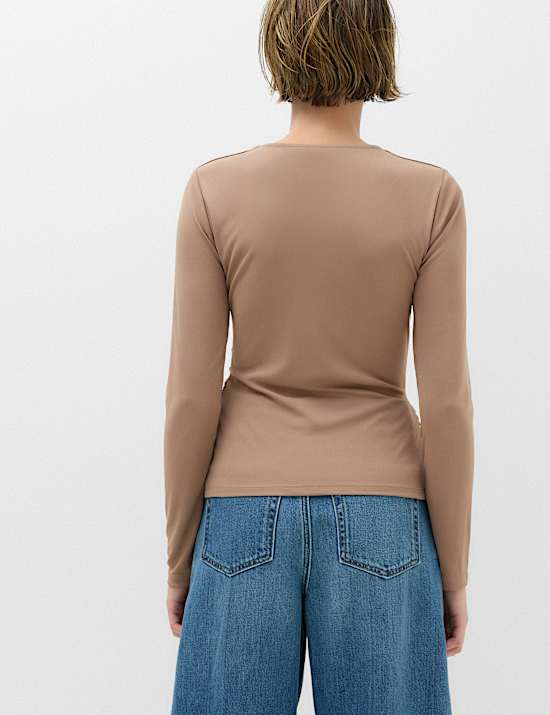 Long Sleeve Wrap Hem Top