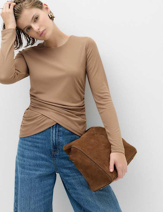 Long Sleeve Wrap Hem Top