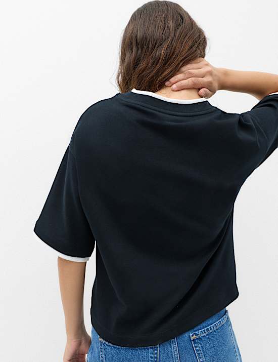 Pure Cotton Double Layer Boxy T-Shirt