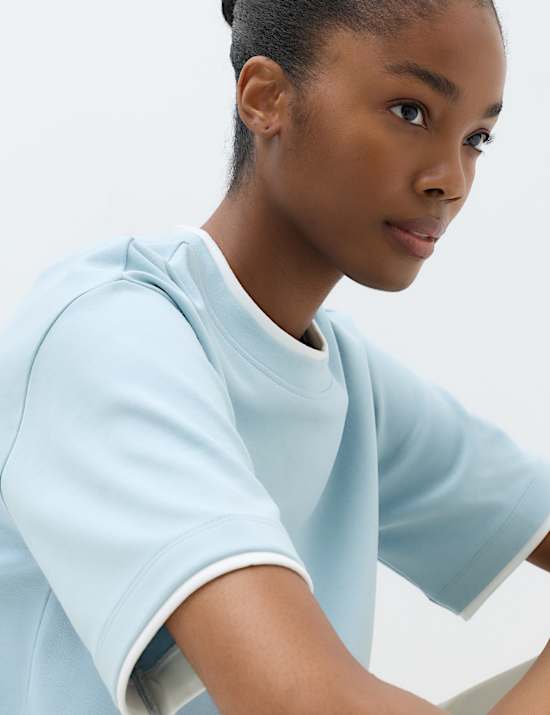 Pure Cotton Double Layer Boxy T-Shirt