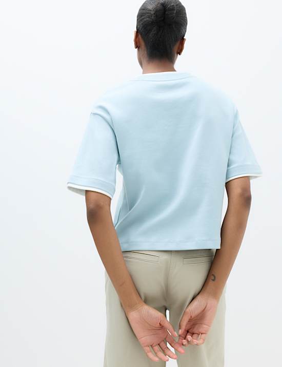Pure Cotton Double Layer Boxy T-Shirt