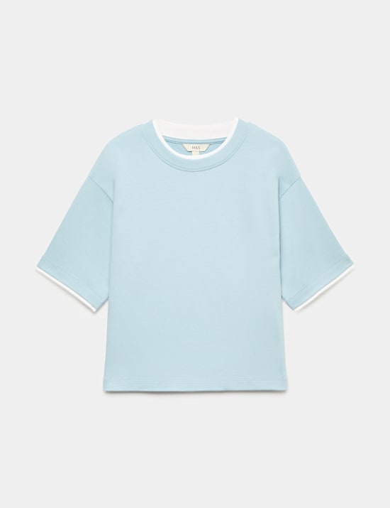 Pure Cotton Double Layer Boxy T-Shirt