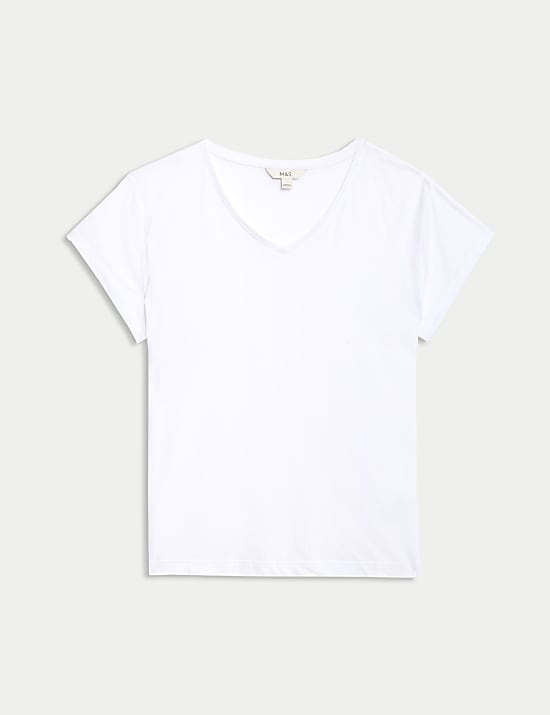 Linen Blend V-Neck Regular Fit T-Shirt