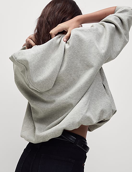 Cotton Rich Bubble Hem Hoodie