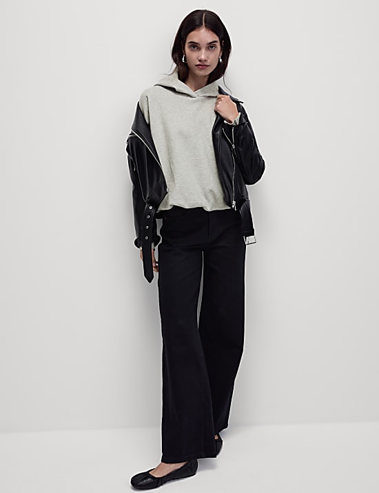 Cotton Rich Bubble Hem Hoodie