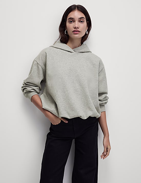 Cotton Rich Bubble Hem Hoodie