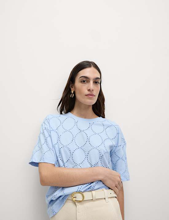 Cotton Rich Broderie T-Shirt