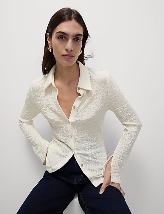 Haut coupe standard &agrave; motif textur&eacute;