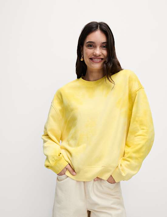 Pure Cotton Ombre Cropped Sweatshirt