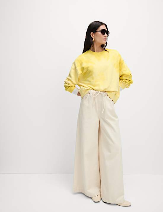 Pure Cotton Ombre Cropped Sweat-shirt