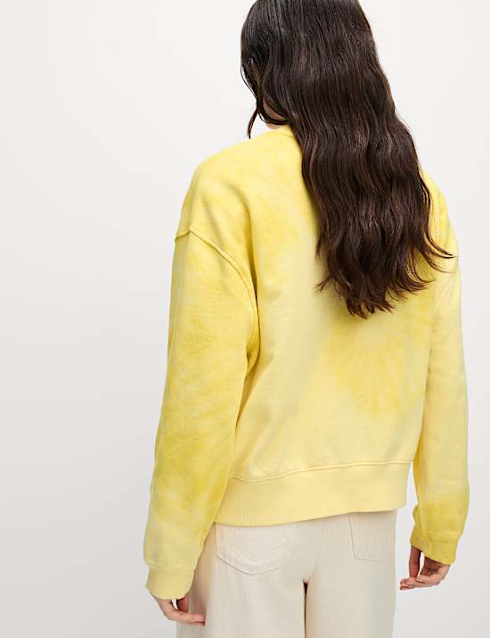 Pure Cotton Ombre Cropped Sweat-shirt