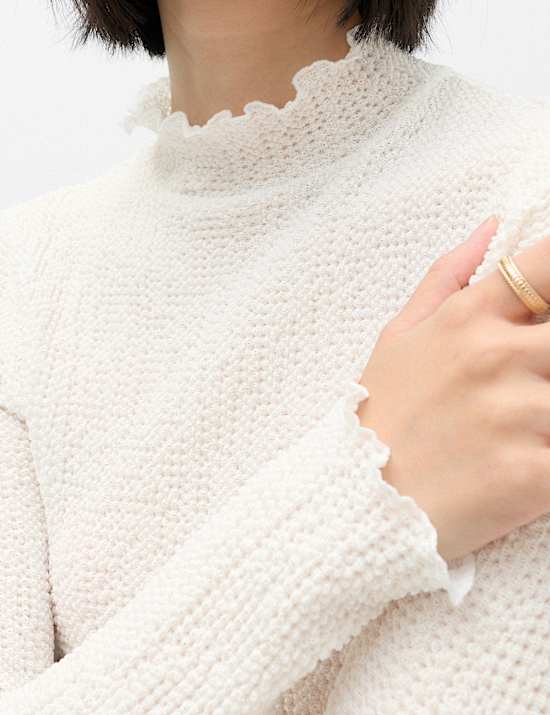 Textured High Neck Top