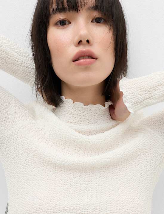 Textured High Neck Top