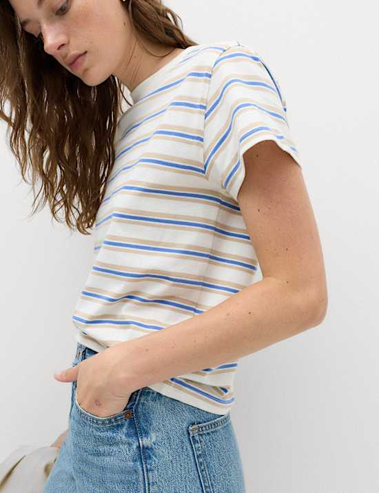Pure Cotton Striped T-Shirt