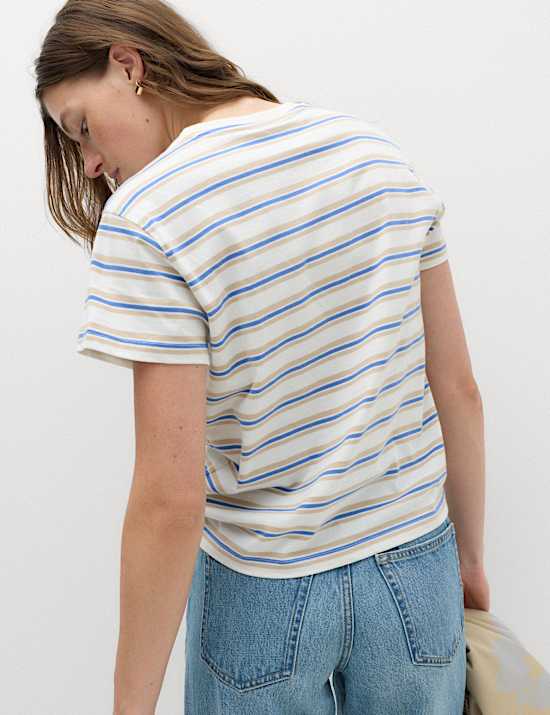 Pure Cotton Striped T-Shirt