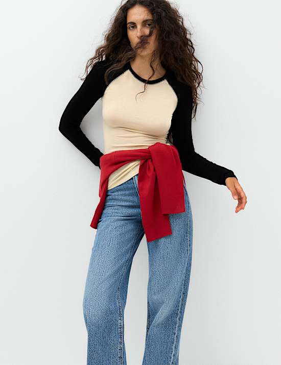 Colour Block Raglan Top