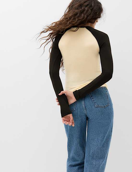 Colour Block Raglan Top