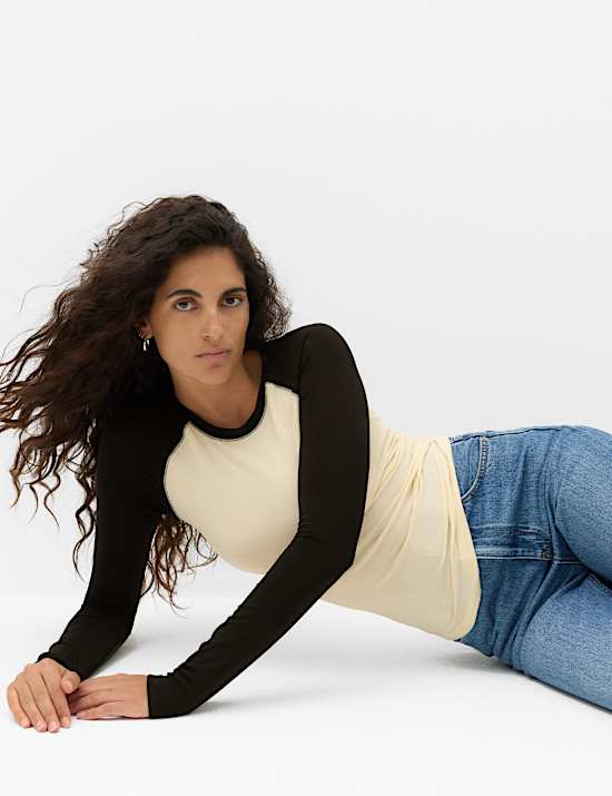 Colour Block Raglan Top