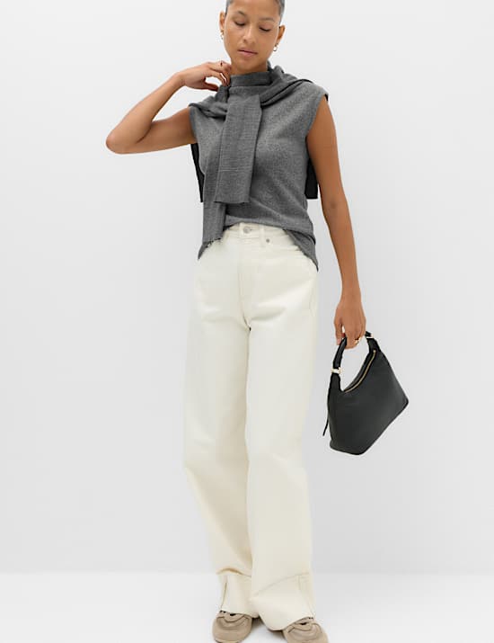 Textured Funnel Neck Cosy Vest