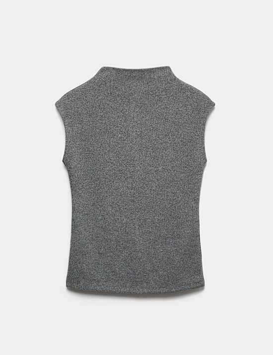 Textured Funnel Neck Cosy Vest