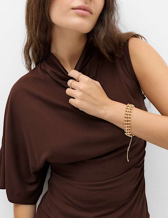 One Shoulder Asymmetric Draped Top
