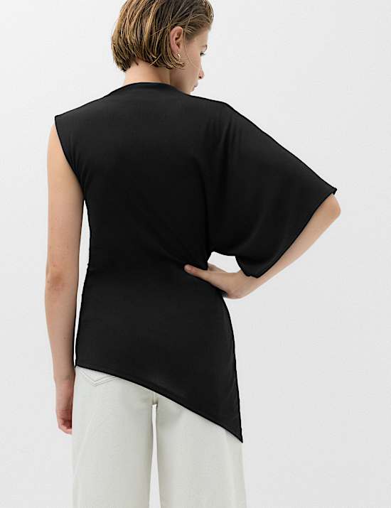Top drap&eacute; asym&eacute;trique &agrave; une &eacute;paule