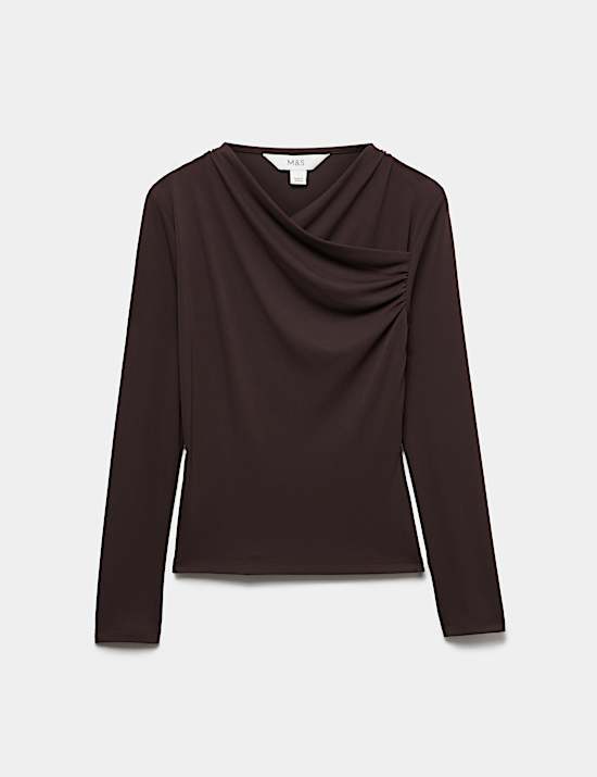 Draped Cowl Neck Going Out Top