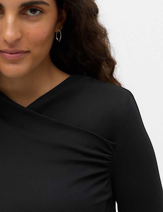 Draped Cowl Neck Going Out Top