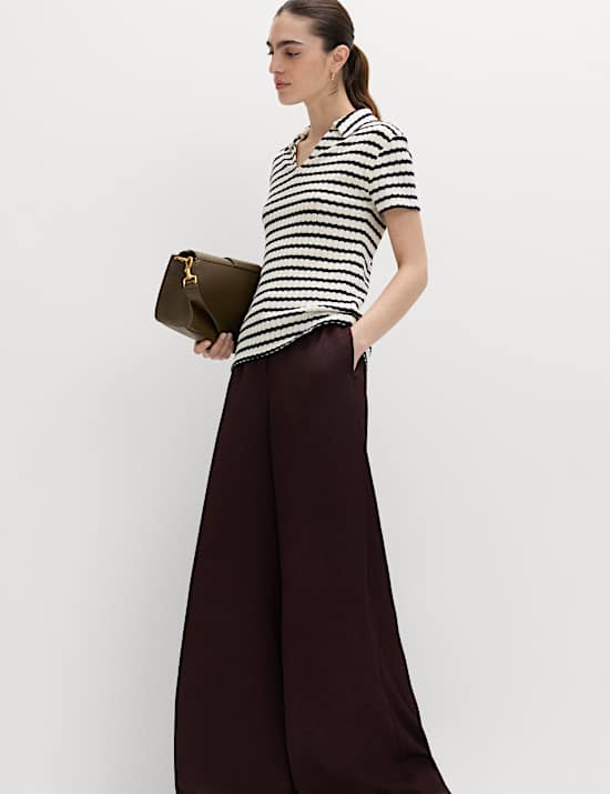 Cotton Blend Jacquard Striped Top