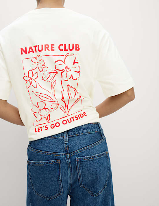 Pure Cotton Graphic Oversized T-Shirt