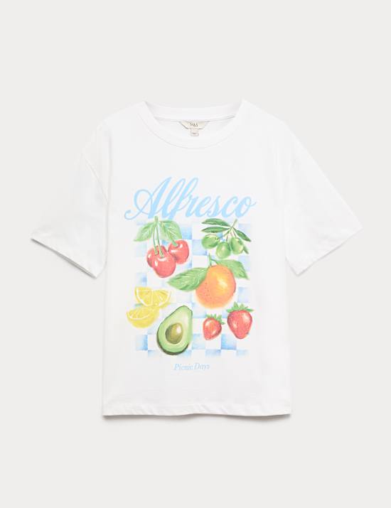 Oversized tričko s grafikou z čist&eacute; bavlny