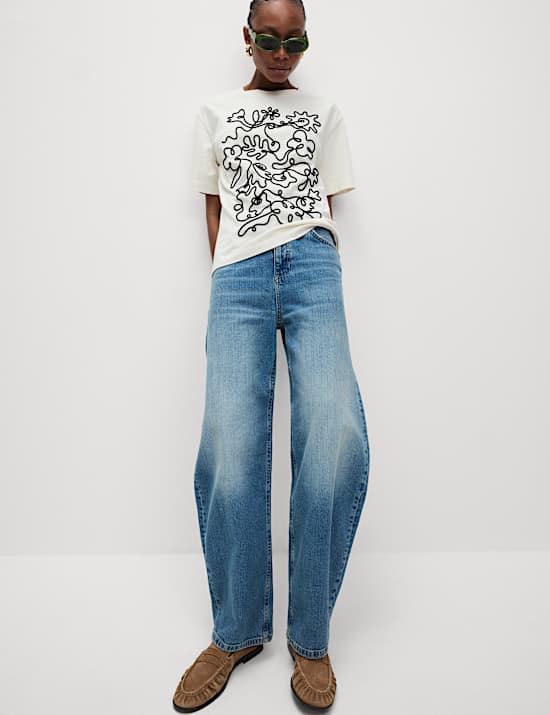 Pure Cotton Graphic Oversized T-Shirt