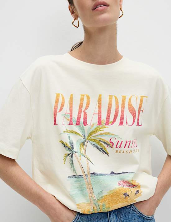 Pure Cotton Graphic Oversized T-Shirt