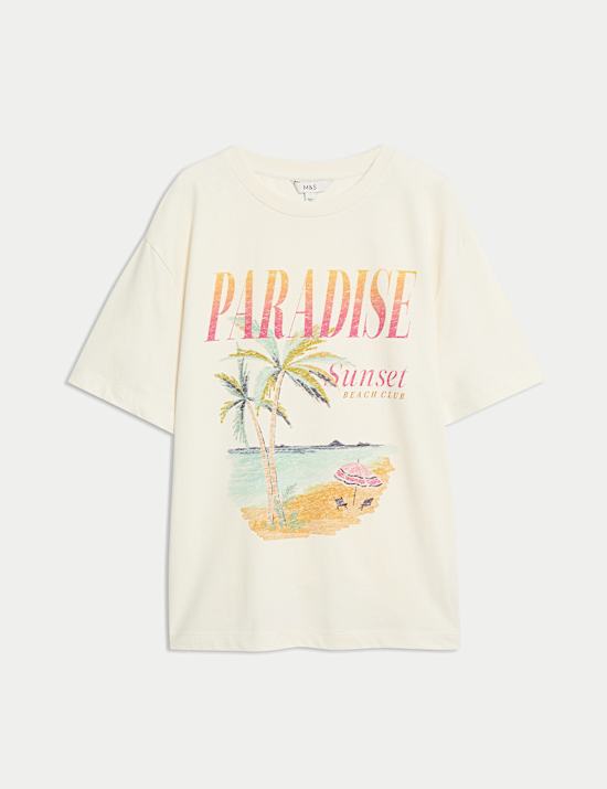 Pure Cotton Graphic Oversized T-Shirt