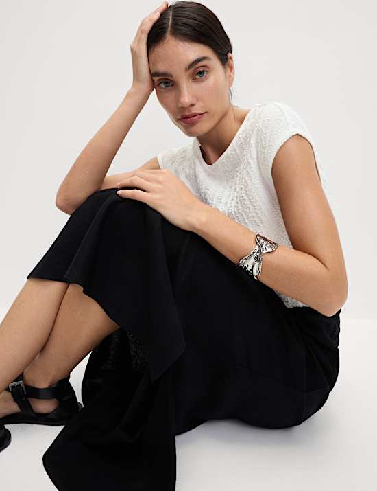 Short Sleeve Textured Top