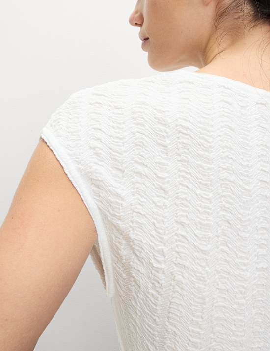 Short Sleeve Textured Top